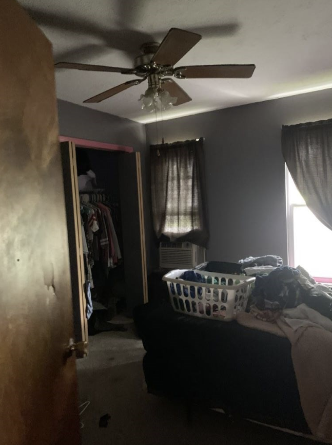 Collapsed ceiling structural damage