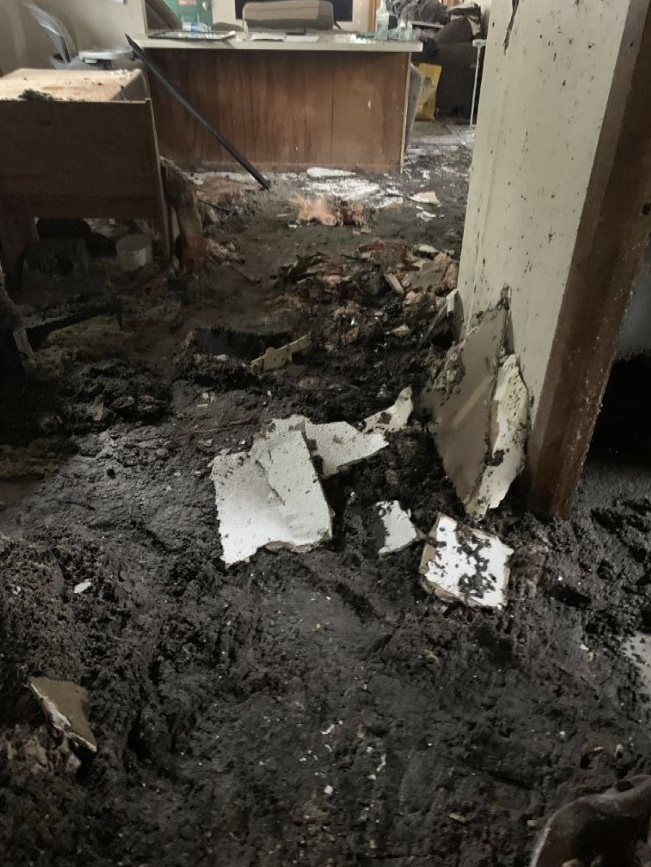 Exterior fire damage to home siding